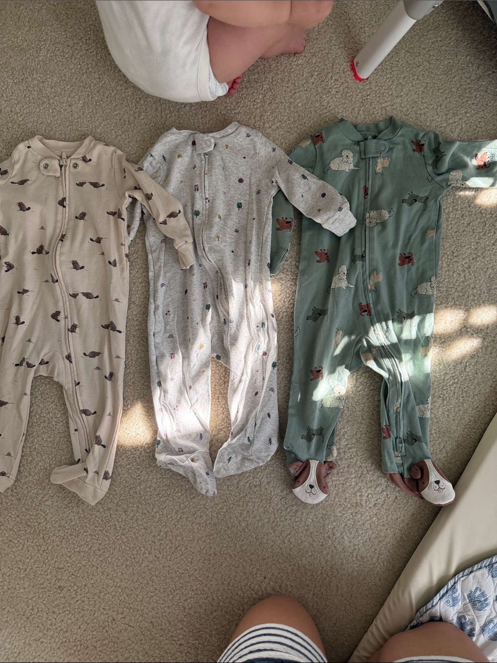 3 pieces Baby organic cotton sleep and play pajamas